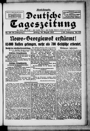 Deutsche Tageszeitung on Aug 20, 1915