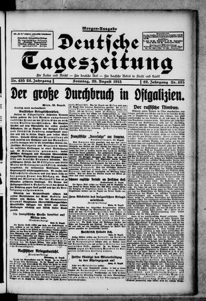 Deutsche Tageszeitung vom 29.08.1915