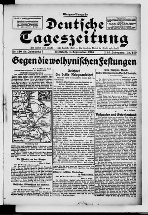 Deutsche Tageszeitung on Sep 1, 1915