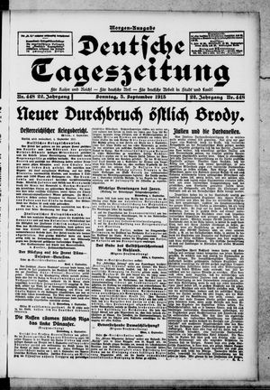 Deutsche Tageszeitung on Sep 5, 1915