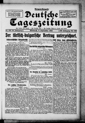 Deutsche Tageszeitung on Sep 8, 1915