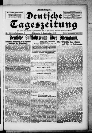 Deutsche Tageszeitung on Sep 8, 1915