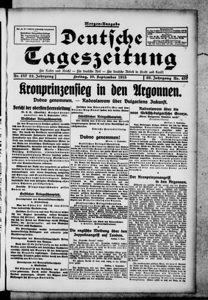 Deutsche Tageszeitung on Sep 10, 1915
