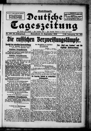 Deutsche Tageszeitung on Sep 11, 1915