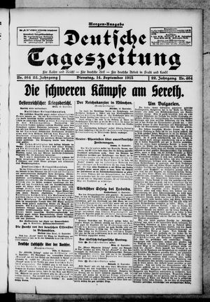 Deutsche Tageszeitung on Sep 14, 1915