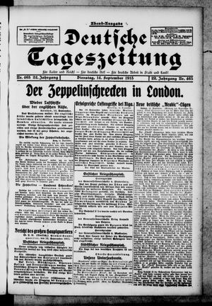 Deutsche Tageszeitung on Sep 14, 1915