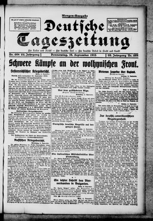 Deutsche Tageszeitung on Sep 16, 1915