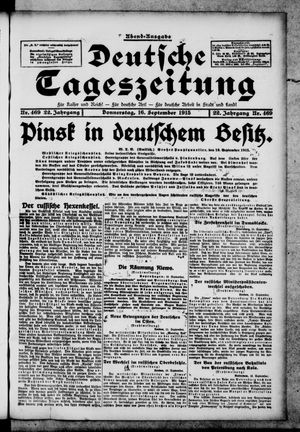 Deutsche Tageszeitung on Sep 16, 1915