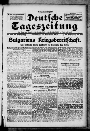 Deutsche Tageszeitung vom 18.09.1915