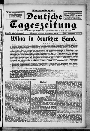 Deutsche Tageszeitung on Sep 20, 1915