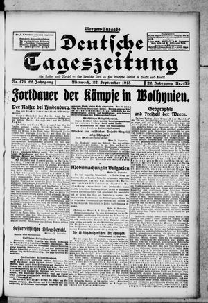 Deutsche Tageszeitung vom 22.09.1915