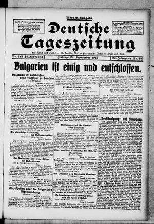 Deutsche Tageszeitung vom 24.09.1915