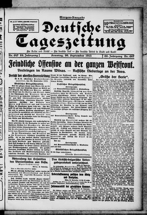 Deutsche Tageszeitung vom 26.09.1915