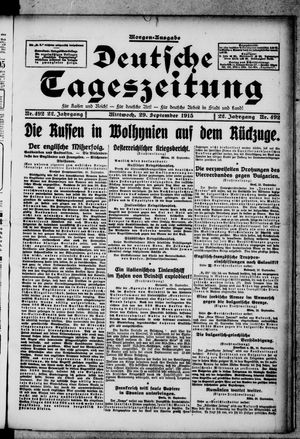 Deutsche Tageszeitung vom 29.09.1915