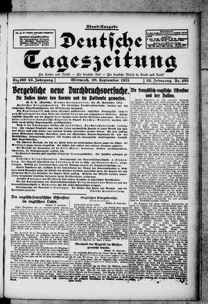 Deutsche Tageszeitung vom 29.09.1915