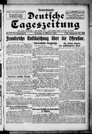 Deutsche Tageszeitung on Oct 3, 1915