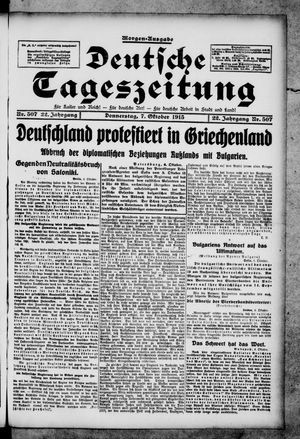 Deutsche Tageszeitung vom 07.10.1915