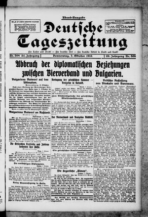 Deutsche Tageszeitung vom 07.10.1915