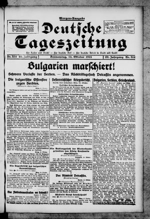 Deutsche Tageszeitung on Oct 14, 1915