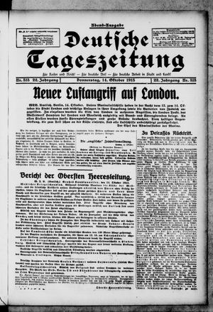 Deutsche Tageszeitung on Oct 14, 1915