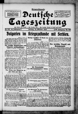 Deutsche Tageszeitung on Oct 15, 1915