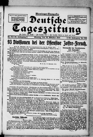 Deutsche Tageszeitung on Oct 18, 1915