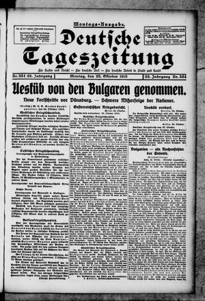 Deutsche Tageszeitung on Oct 25, 1915