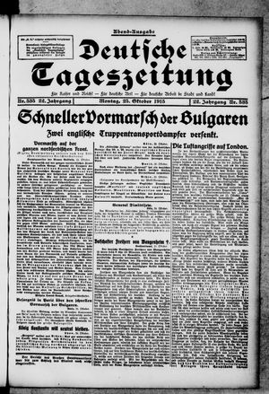 Deutsche Tageszeitung on Oct 25, 1915