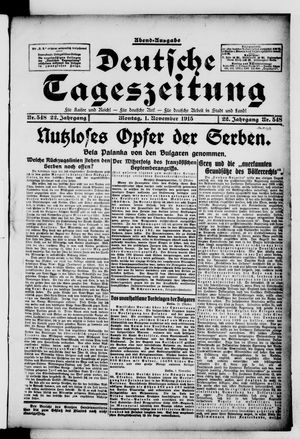 Deutsche Tageszeitung on Nov 1, 1915