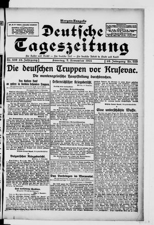 Deutsche Tageszeitung on Nov 7, 1915