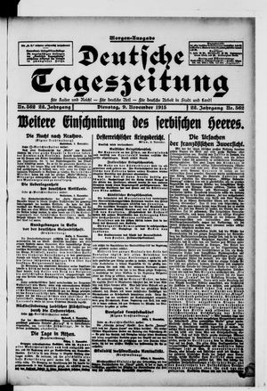 Deutsche Tageszeitung on Nov 9, 1915