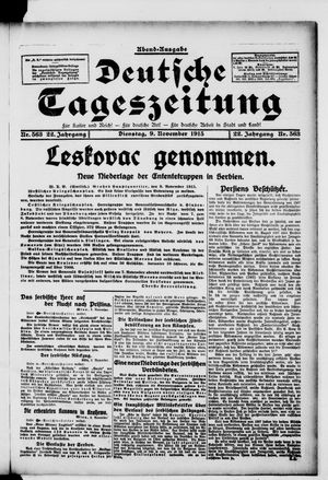 Deutsche Tageszeitung on Nov 9, 1915