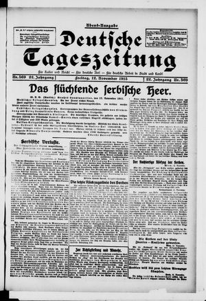 Deutsche Tageszeitung on Nov 12, 1915