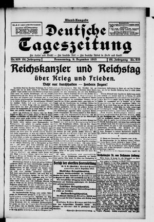 Deutsche Tageszeitung vom 09.12.1915