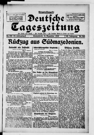 Deutsche Tageszeitung on Dec 11, 1915