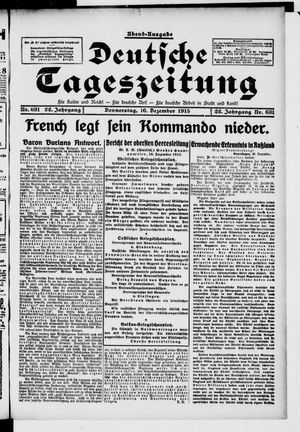 Deutsche Tageszeitung on Dec 16, 1915