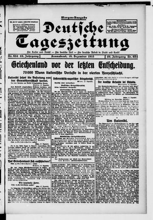 Deutsche Tageszeitung on Dec 18, 1915
