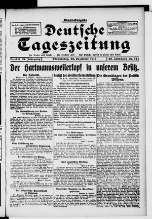 Deutsche Tageszeitung vom 23.12.1915
