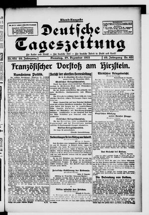 Deutsche Tageszeitung vom 28.12.1915