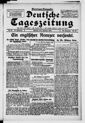 Deutsche Tageszeitung vom 07.02.1916