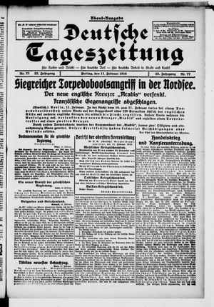 Deutsche Tageszeitung vom 11.02.1916