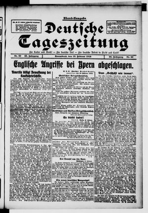 Deutsche Tageszeitung vom 19.02.1916