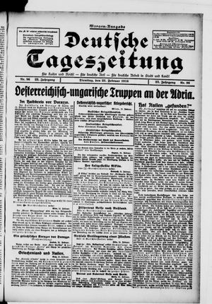 Deutsche Tageszeitung vom 22.02.1916