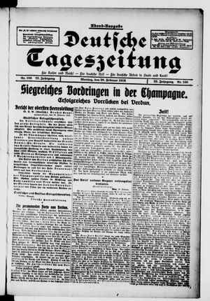 Deutsche Tageszeitung on Feb 28, 1916