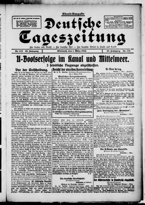 Deutsche Tageszeitung vom 01.03.1916