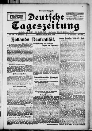 Deutsche Tageszeitung on Apr 5, 1916