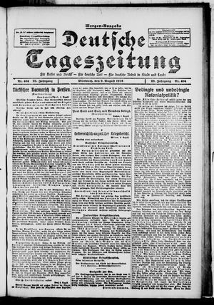 Deutsche Tageszeitung vom 09.08.1916