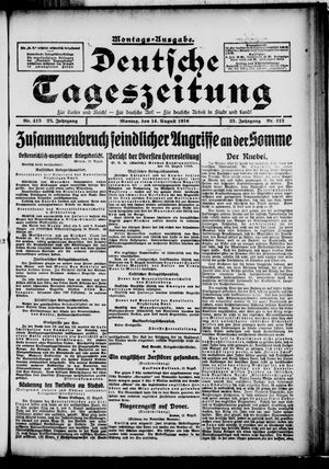 Deutsche Tageszeitung vom 14.08.1916