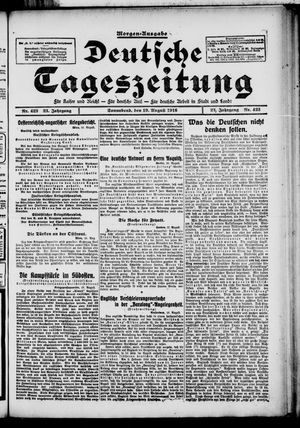 Deutsche Tageszeitung vom 19.08.1916