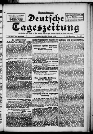 Deutsche Tageszeitung vom 22.08.1916